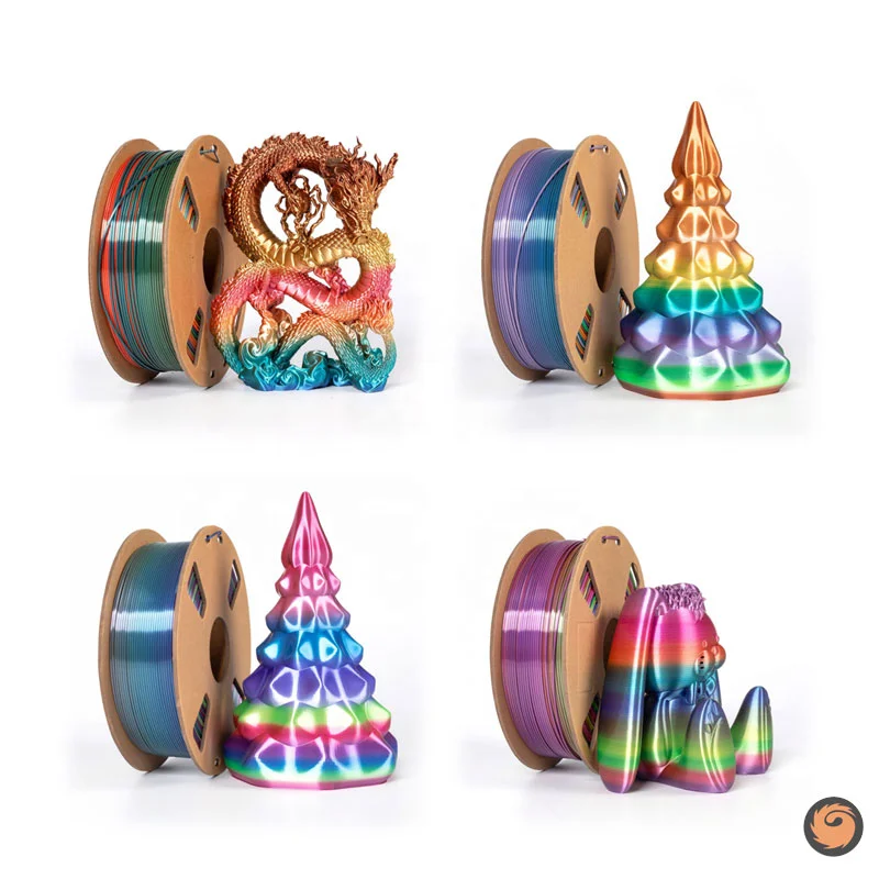 Multicolor PLA Silk 3D Printer Filament